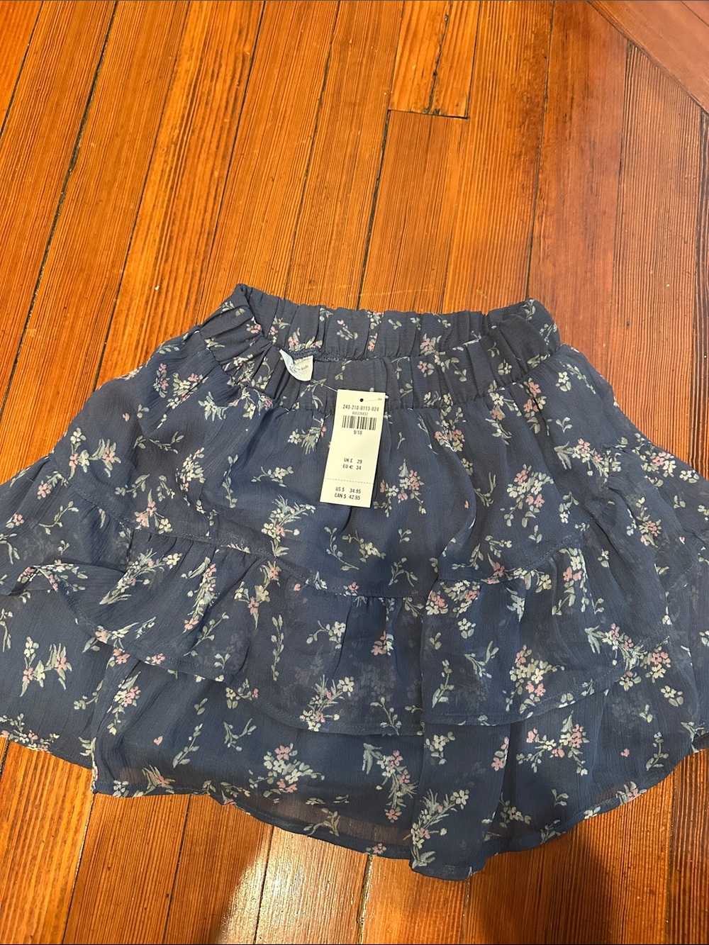 Abercrombie Kids: Floral Tiered Navy Women's Skirt